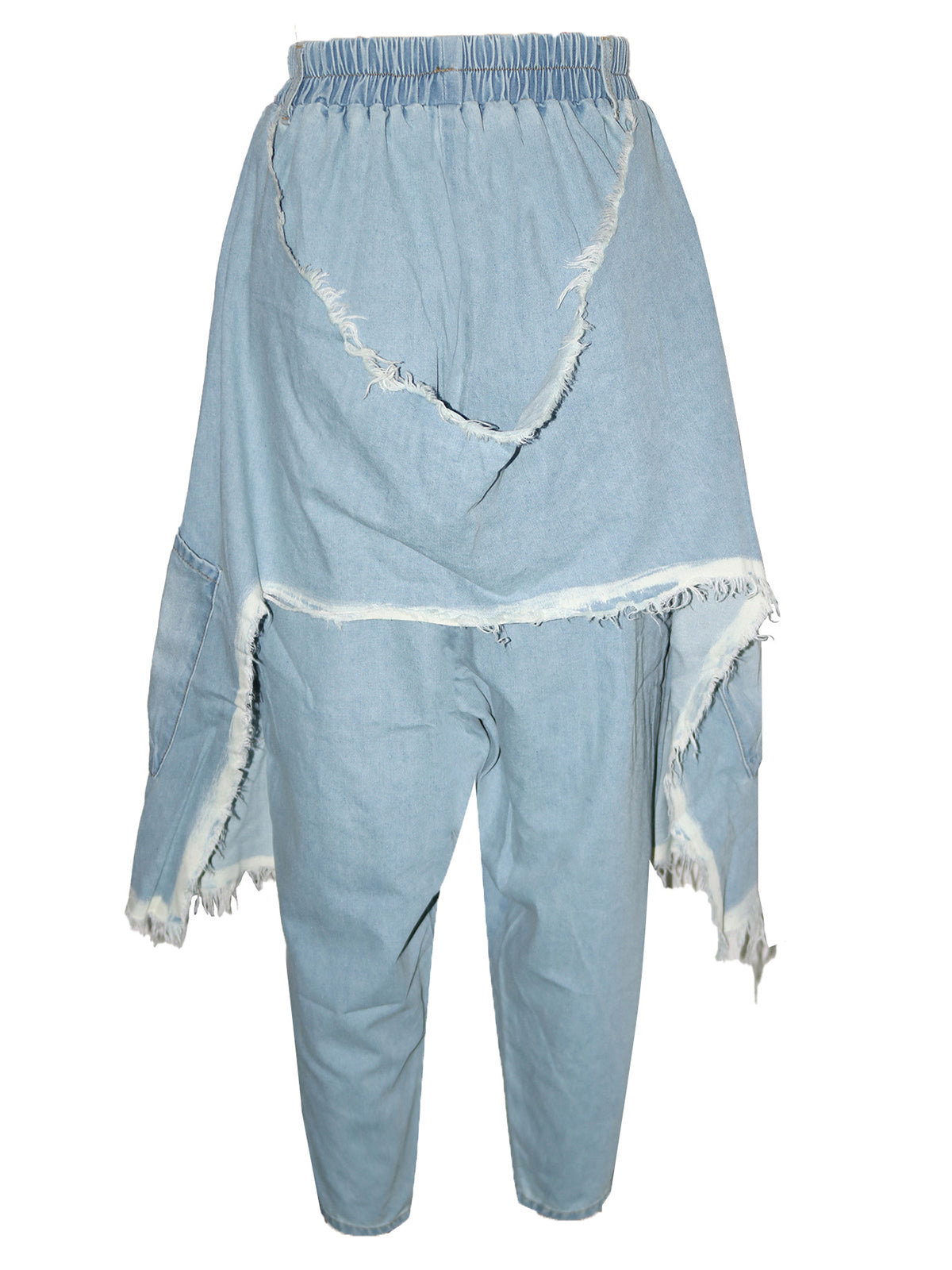 Distressed  Denim Harem Pants