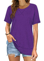 Short Sleeve Crewneck Side Split Top