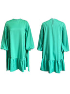Elegant Bubble Sleeve Solid Color Dress