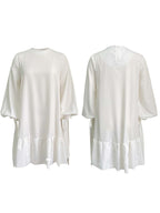 Elegant Bubble Sleeve Solid Color Dress