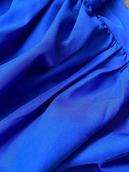 Vestidos elegantes de color liso con manga de burbuja 