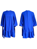 Elegant Bubble Sleeve Solid Color Dress
