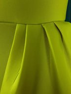 One Shoulder Puff Sleeve Ruffle Slit Dress