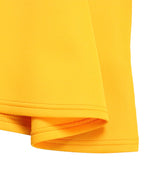 Solid Color Bell Sleeve V-Neck Flared Dress