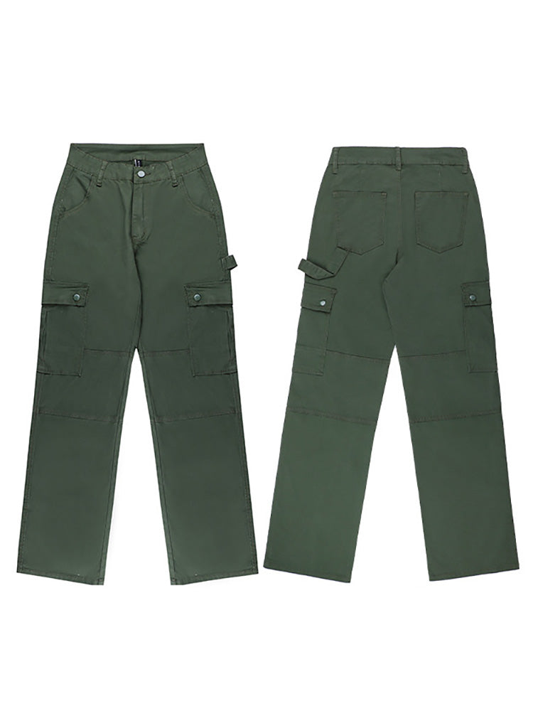 Straight Distressed Cargo Pants Jeans