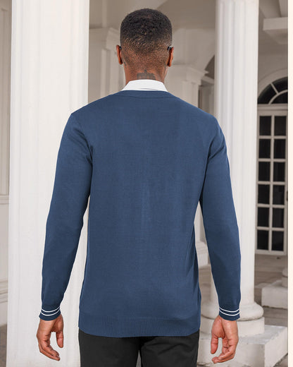 Mens Casual Stand Collar Full-Zip Jacket