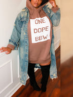 Vestido estilo sudadera con capucha y estampado de letras de talla grande 