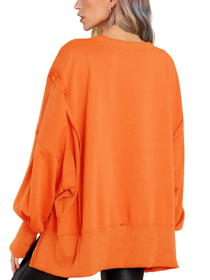 Crew Neck Long Sleeve Pullover Top