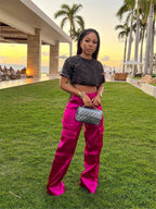 High Wasited Wide Leg Pants with Pockets
