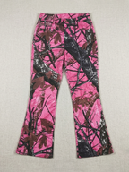 Pink Camo Graffiti High Waist Flare Jeans