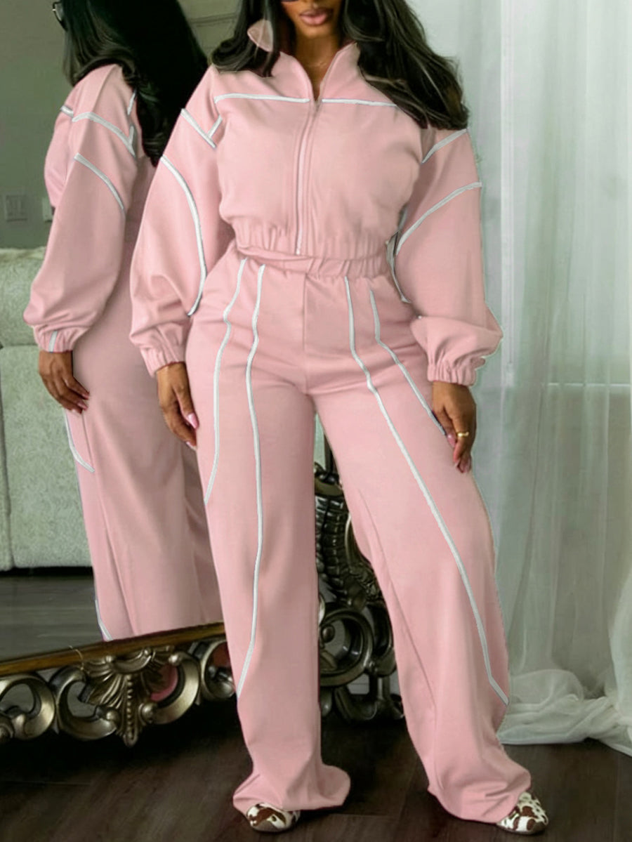 Stripe Jacket Pants Set
