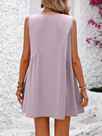 V Neck Sleeveless Loose Mini Dress