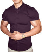 Camisas con botones de manga corta para hombre