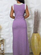 Lace Sleeveless Printed Dress