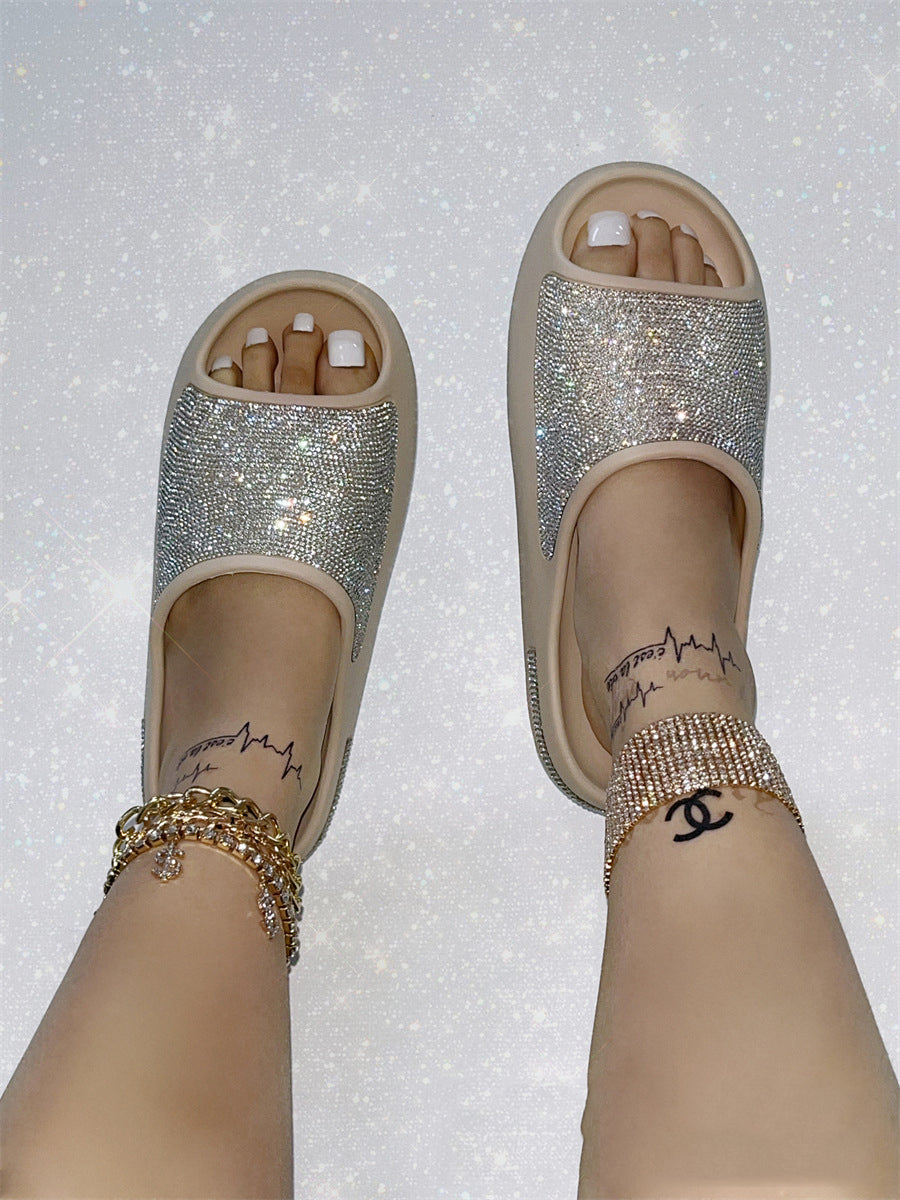 Chanclas de EVA con diamantes brillantes 