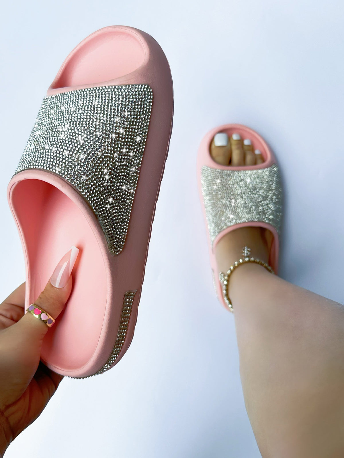 Chanclas de EVA con diamantes brillantes 