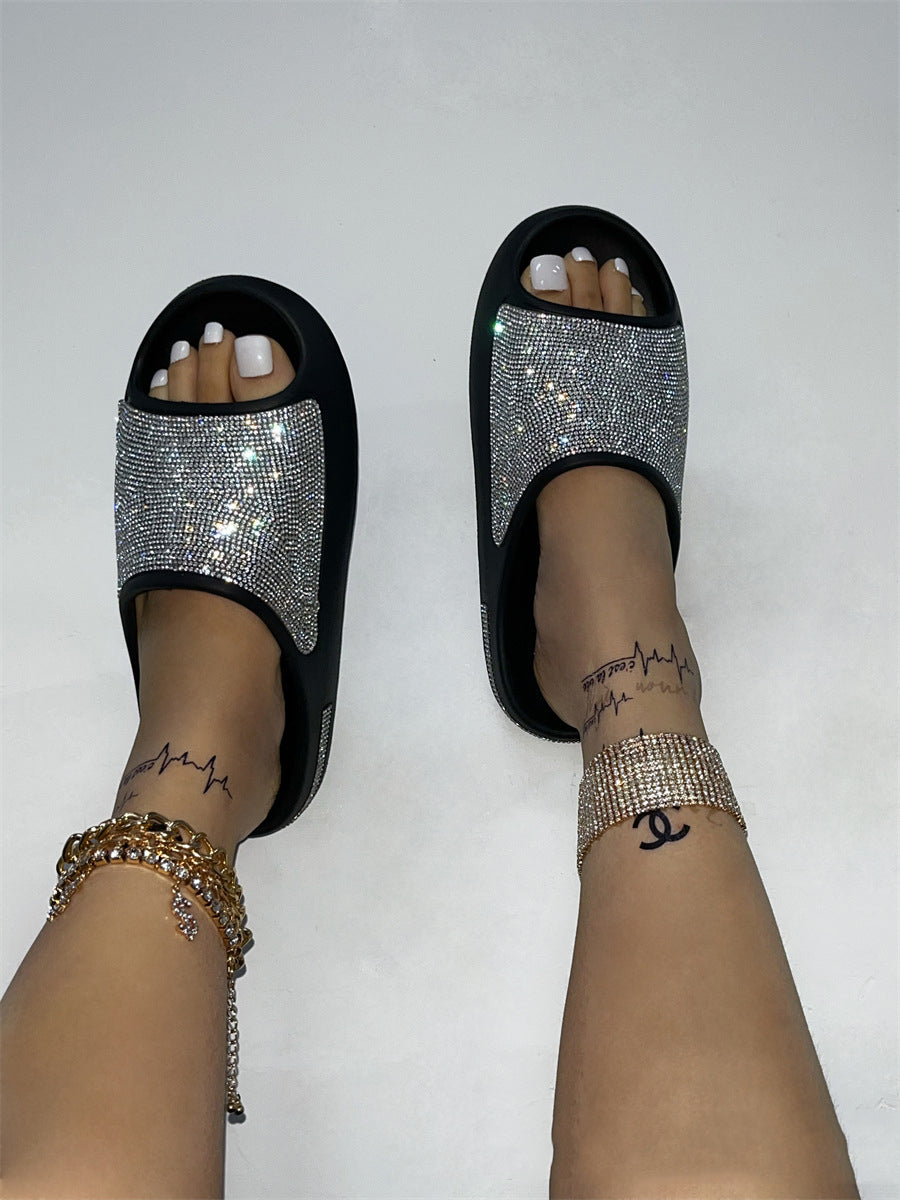 Chanclas de EVA con diamantes brillantes 