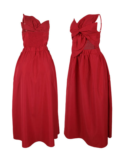 One-Shoulder Ruched Petal Cutout Dress