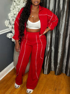 Stripe Jacket Pants Set