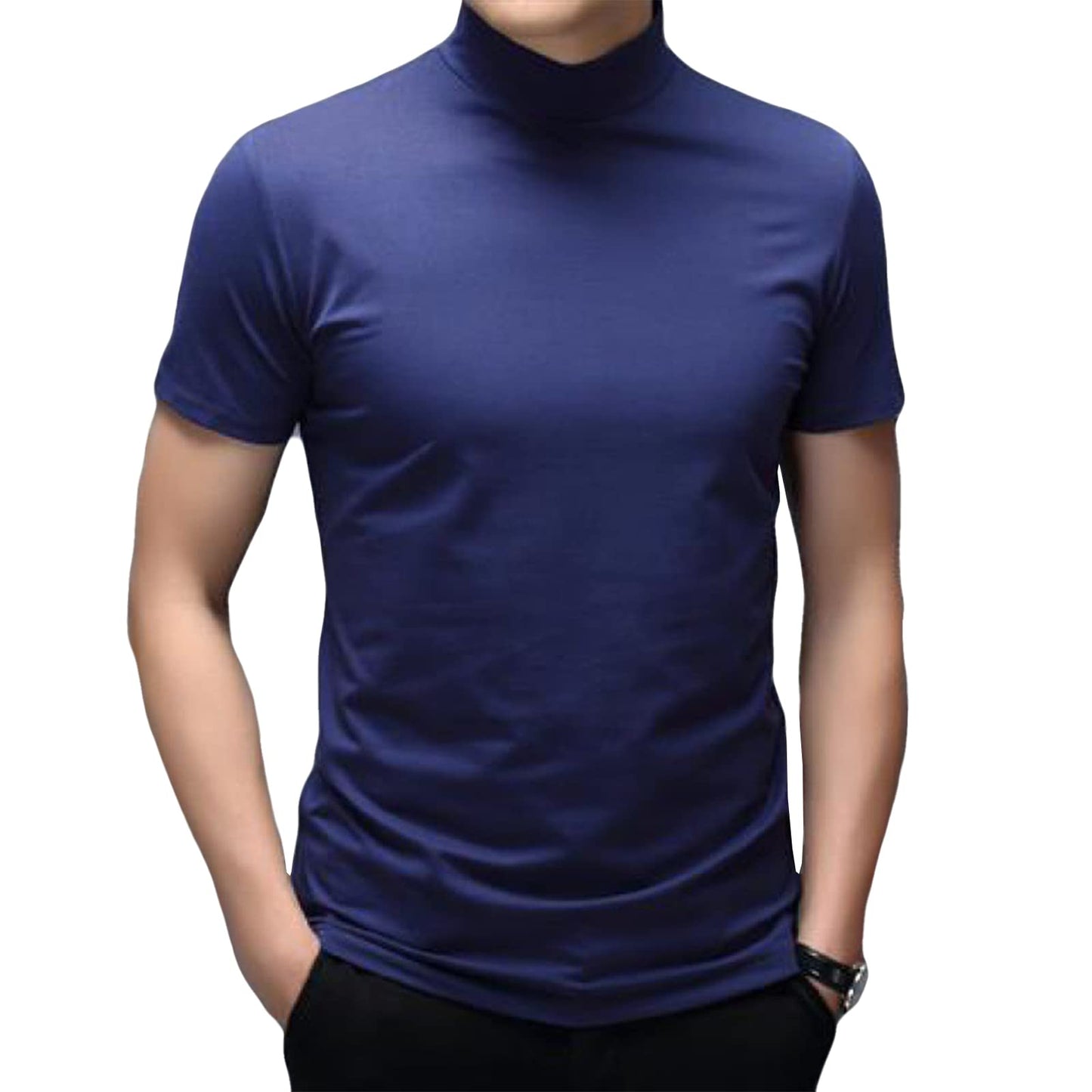 Mens Short Sleeve Turtleneck Tops