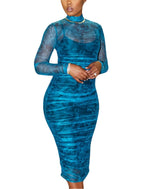 Vestidos midi con tirantes finos y cubierta de malla