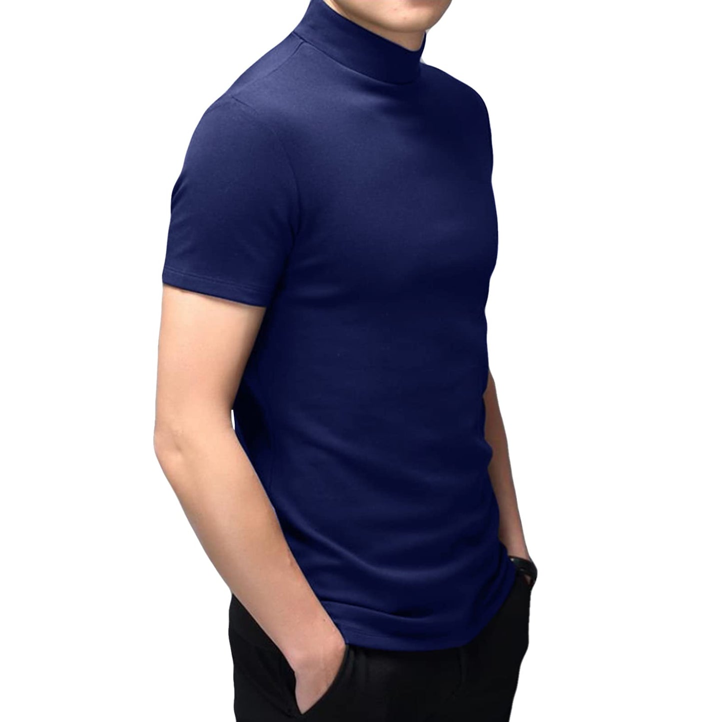 Mens Short Sleeve Turtleneck Tops