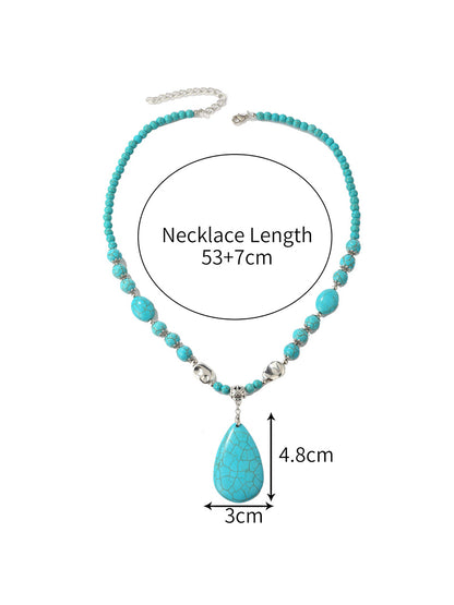 Bohemian Turquoise Earring Bracelet Necklace Sets