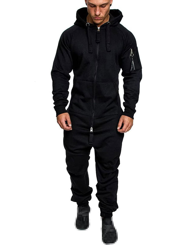 Mens Long Sleeve Camouflage Print Jumpsuits