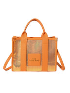 Bolso de mano de viaje versátil con lentejuelas con purpurina de PU 