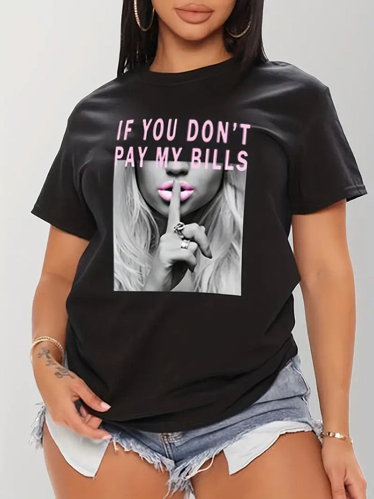 Letter Print Casual Short Sleeve T-Shirt