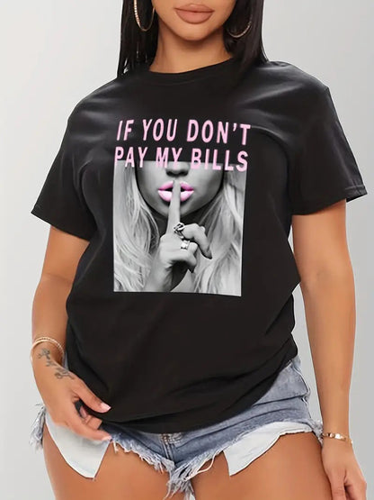Letter Print Casual Short Sleeve T-Shirt