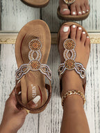 Chanclas folklóricas personalizadas con diamantes de imitación