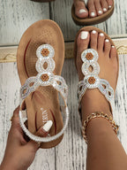 Chanclas folklóricas personalizadas con diamantes de imitación