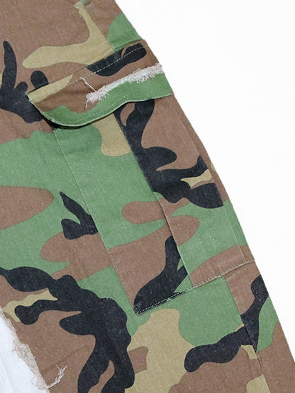 Two-Piece Camouflage Print Long Sleeve Midi Skirt Set