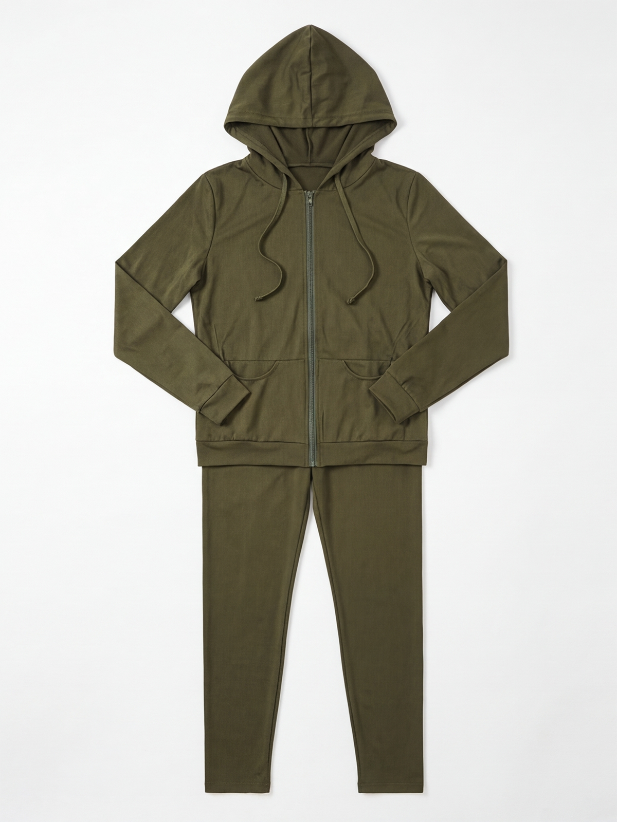 Hooded Zip Jacket Jogger Set