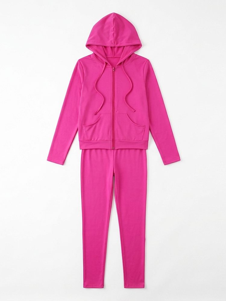 Hooded Zip Jacket Jogger Set