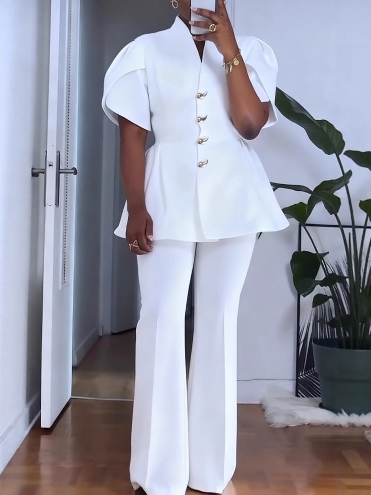 Puff Sleeve Top Pants Set