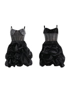 Vestido a capas de tul con tirantes finos y diamantes de imitación 