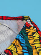 Colorful Print Halter Neck Backless Maxi Dress