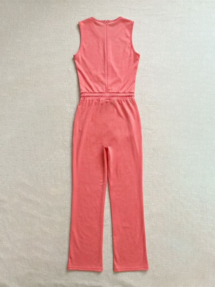 Sleeveless Tie Waist Casual Jumpsuit