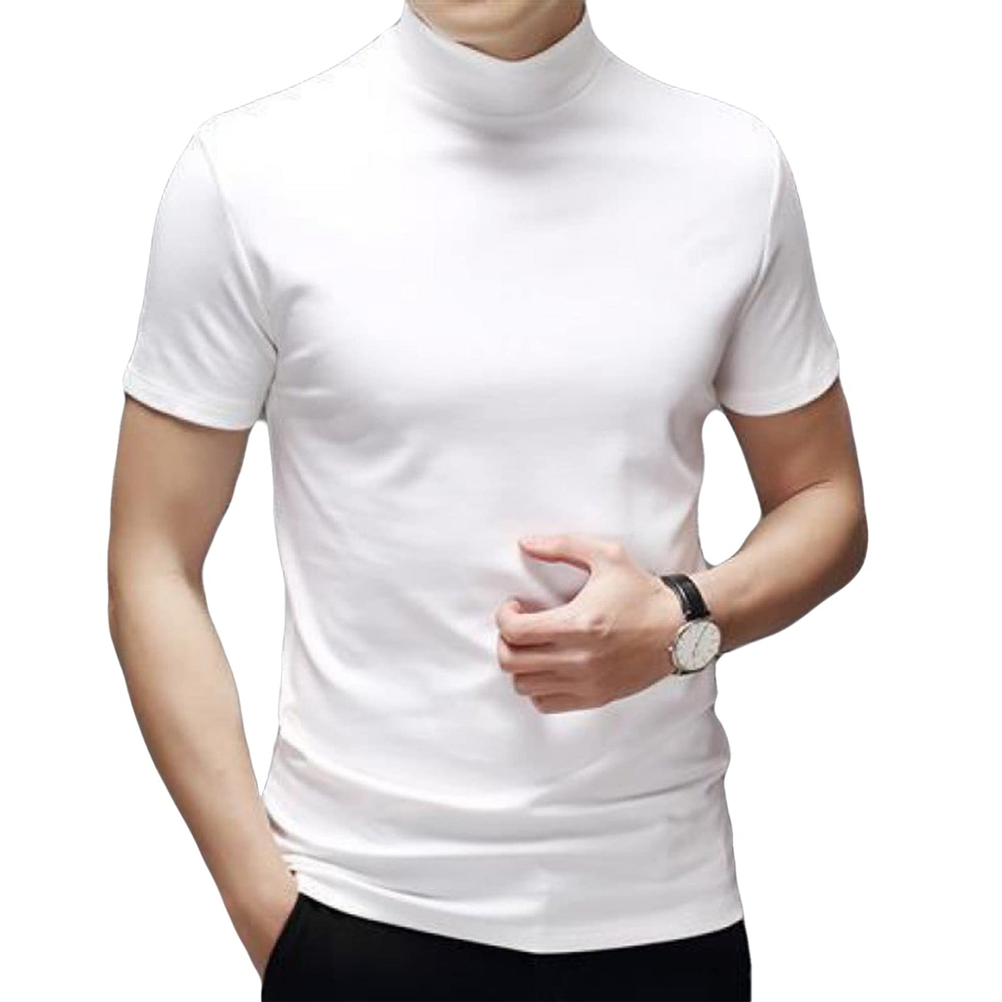 Mens Short Sleeve Turtleneck Tops
