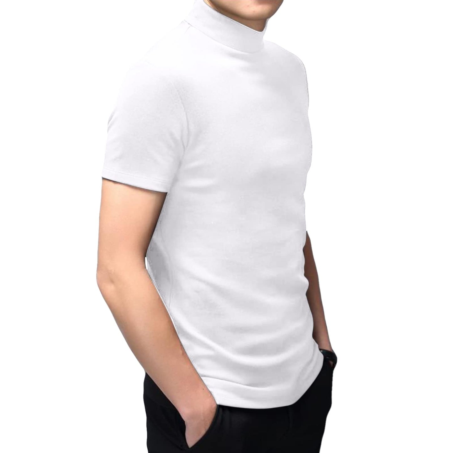 Mens Short Sleeve Turtleneck Tops