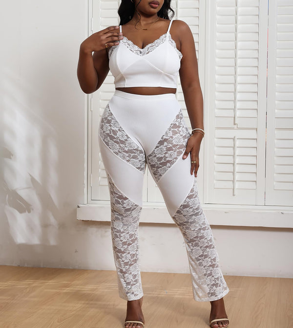 Two Piece Tank Tops + High Waist Skinny Pants Legging Set