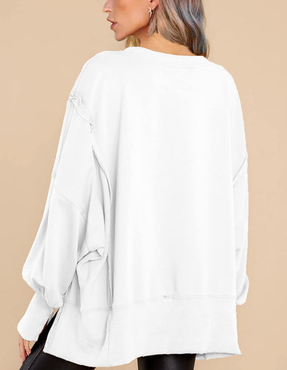 Crew Neck Long Sleeve Pullover Top