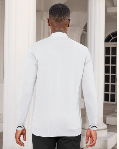 Mens Casual Stand Collar Full-Zip Jacket