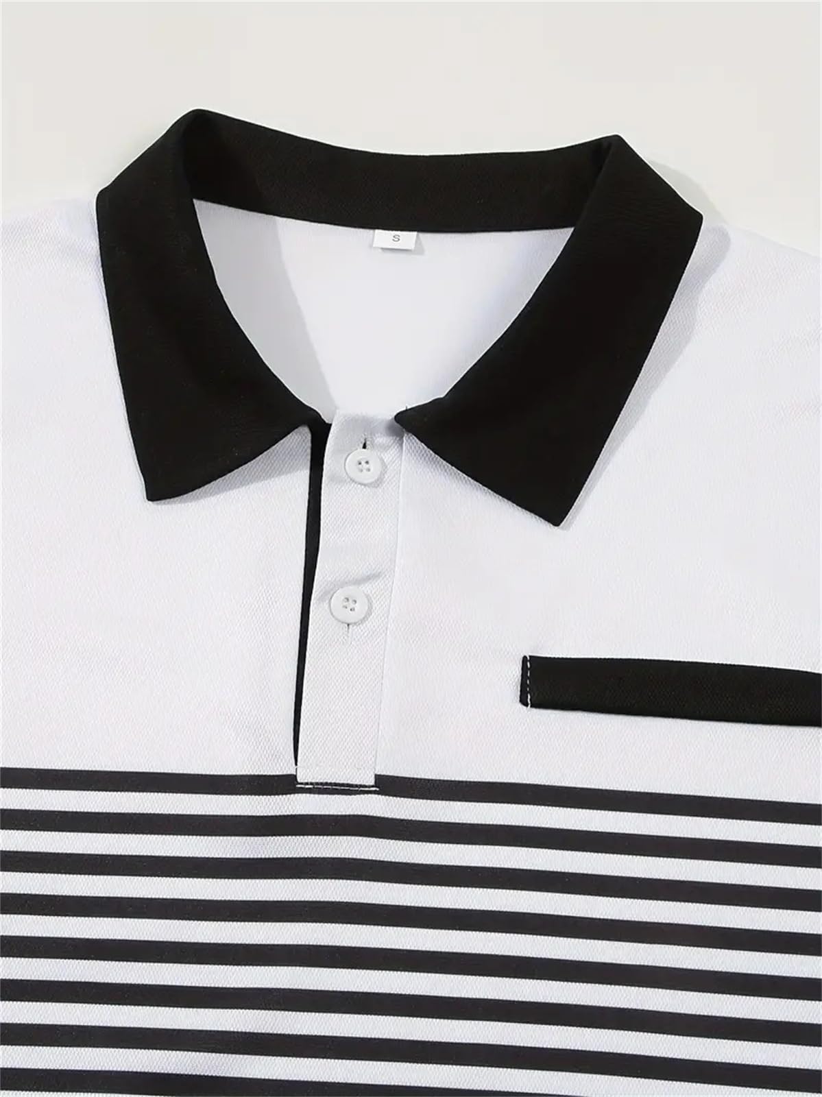 Mens Color Block Striped Polo Shirts