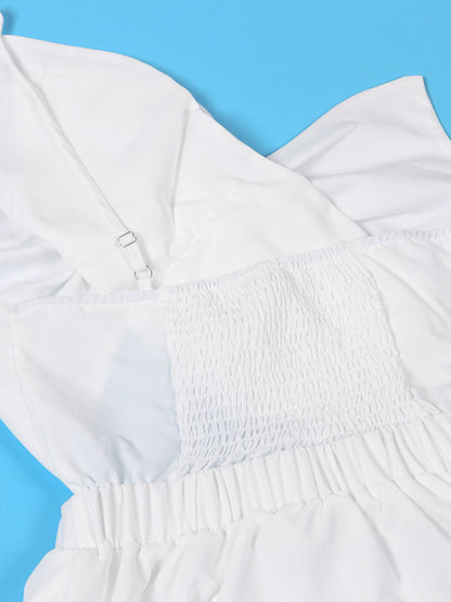 One-Shoulder Ruched Petal Cutout Dress