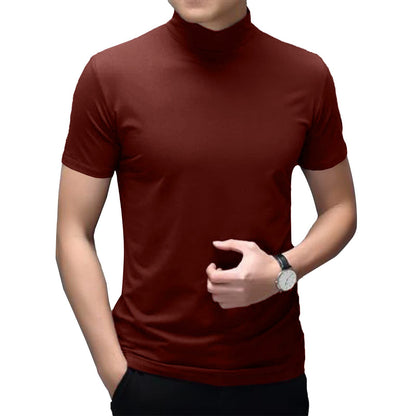 Mens Short Sleeve Turtleneck Tops