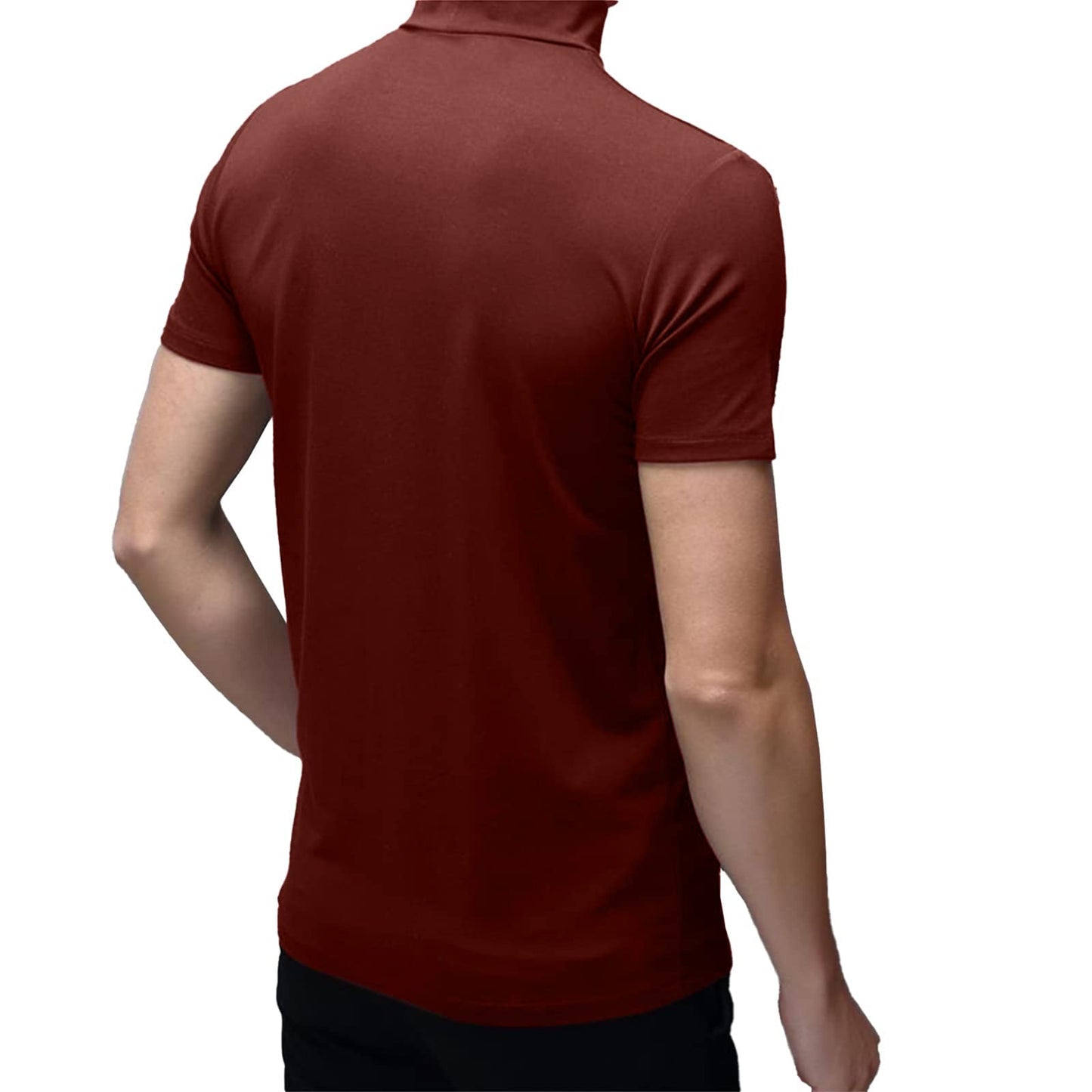 Mens Short Sleeve Turtleneck Tops