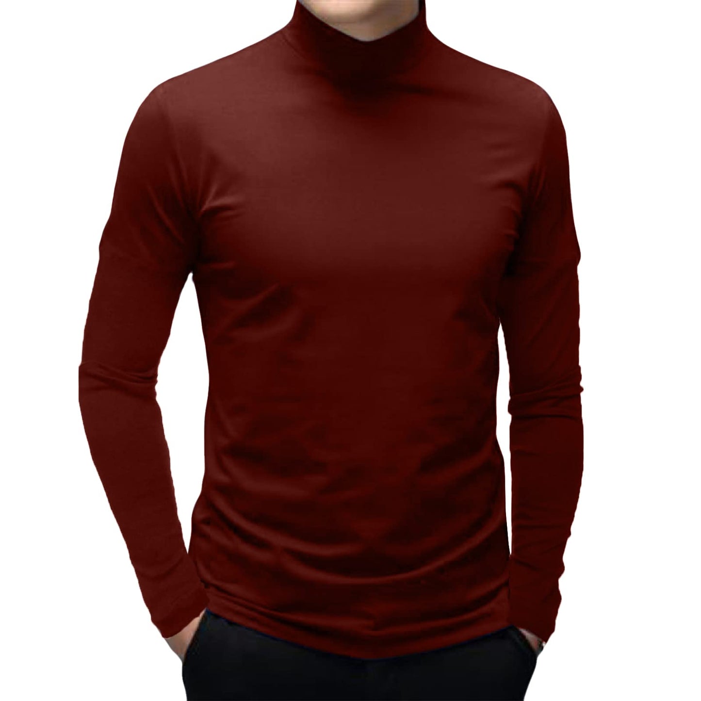 Mens Long Sleeve Turtleneck Tops